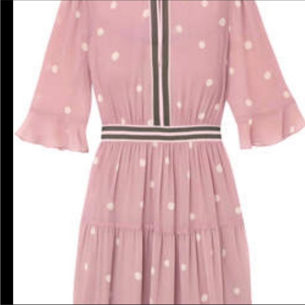 Gal Meets Glam Collection Finley pink & olive green polka dot ruffle dress - Picture 7 of 15